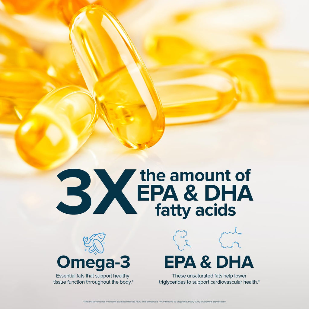 Triple Strength Omega-3 Fish Oil with EPA & DHA 180 Softgels T5407
