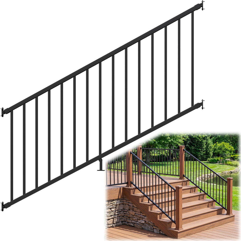 6 ft W Real Aluminum Stair Railing Kit K894