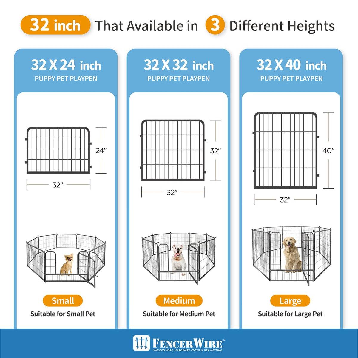 Foldable Metal Pet Playpen with Gate A8395