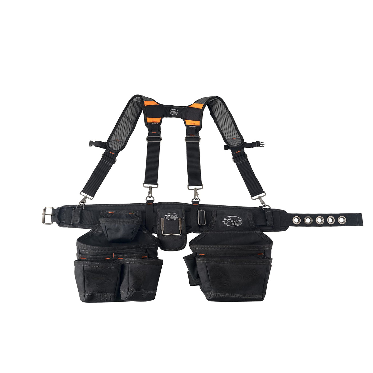 Black 1680 Denier Poly Carpenter’s Tool Belt with Suspenders D1234