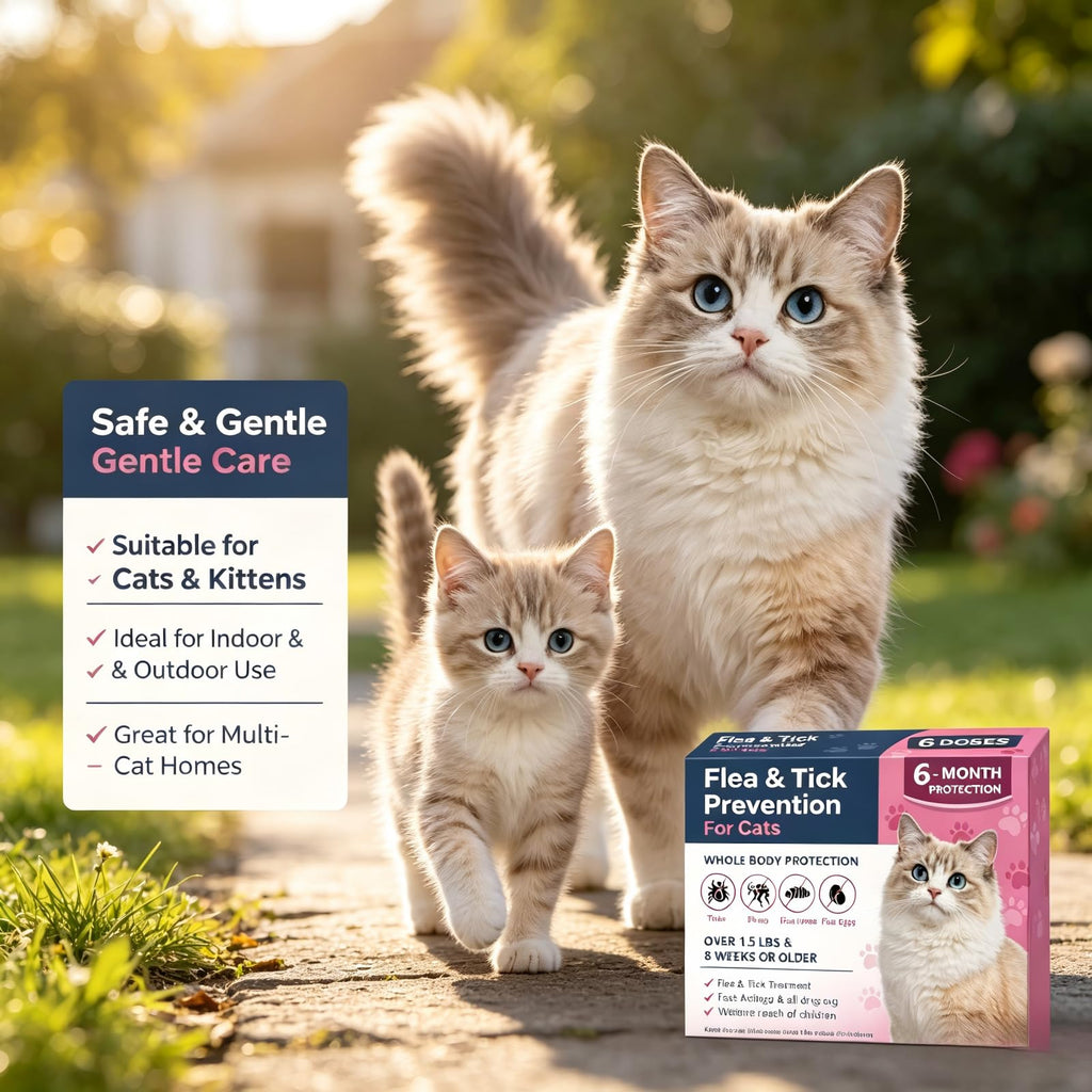 Topical Flea & Tick Cat Dewormer 6 Doses V38625