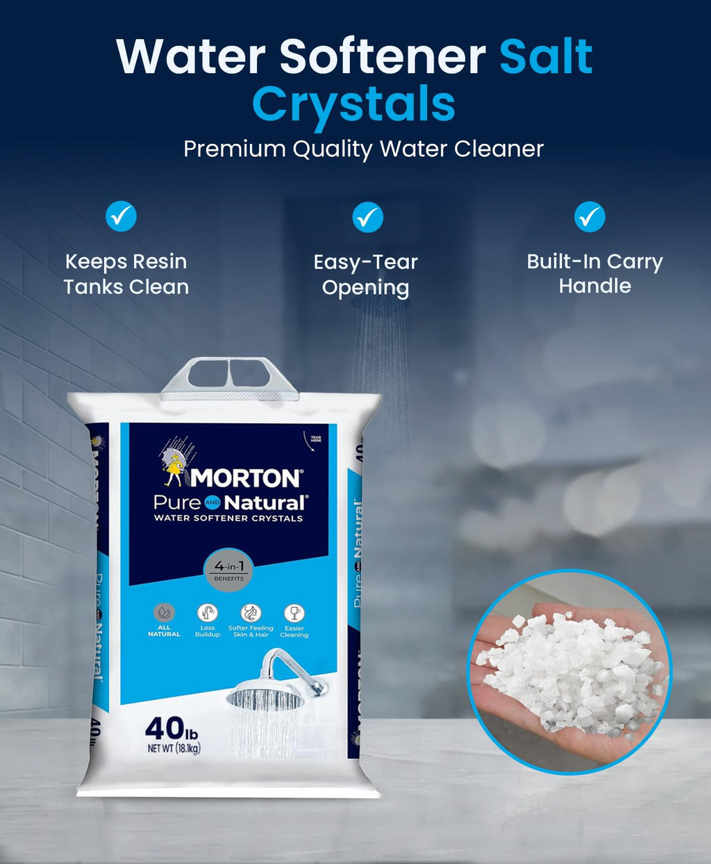 Water Softener Salt Crystals 40 lb Bags 4 Pack I203