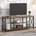 Oak 55 inch Wood and Metal TV Stand with Storage Shelves G20222