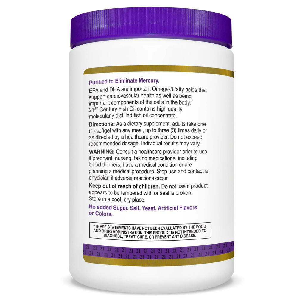 Fish Oil 1000mg Omega-3 Softgels 300 Count R83828