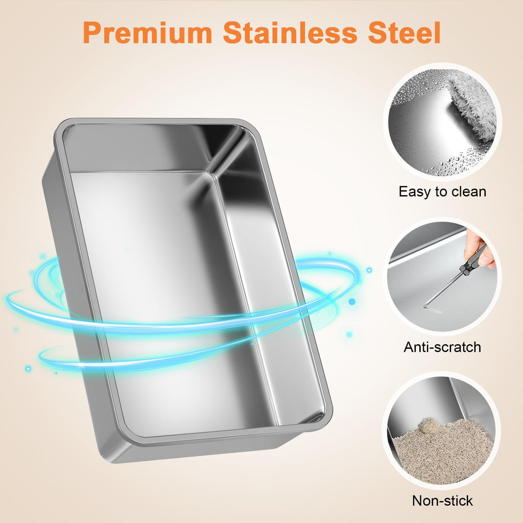 Extra Large Stainless Steel Litter Box with Lid T21202