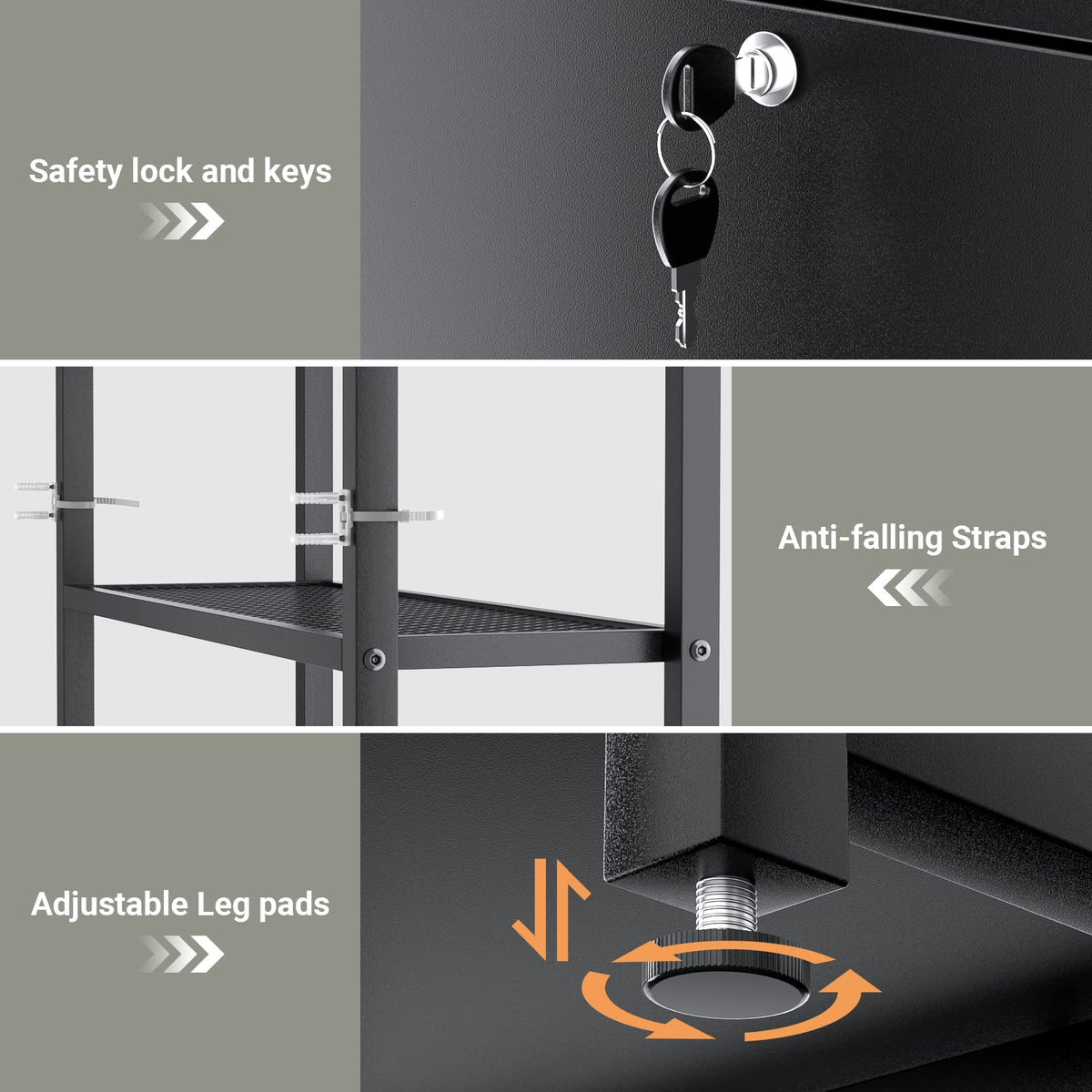 Black Vertical Filing Cabinet with Bookshelf P30476