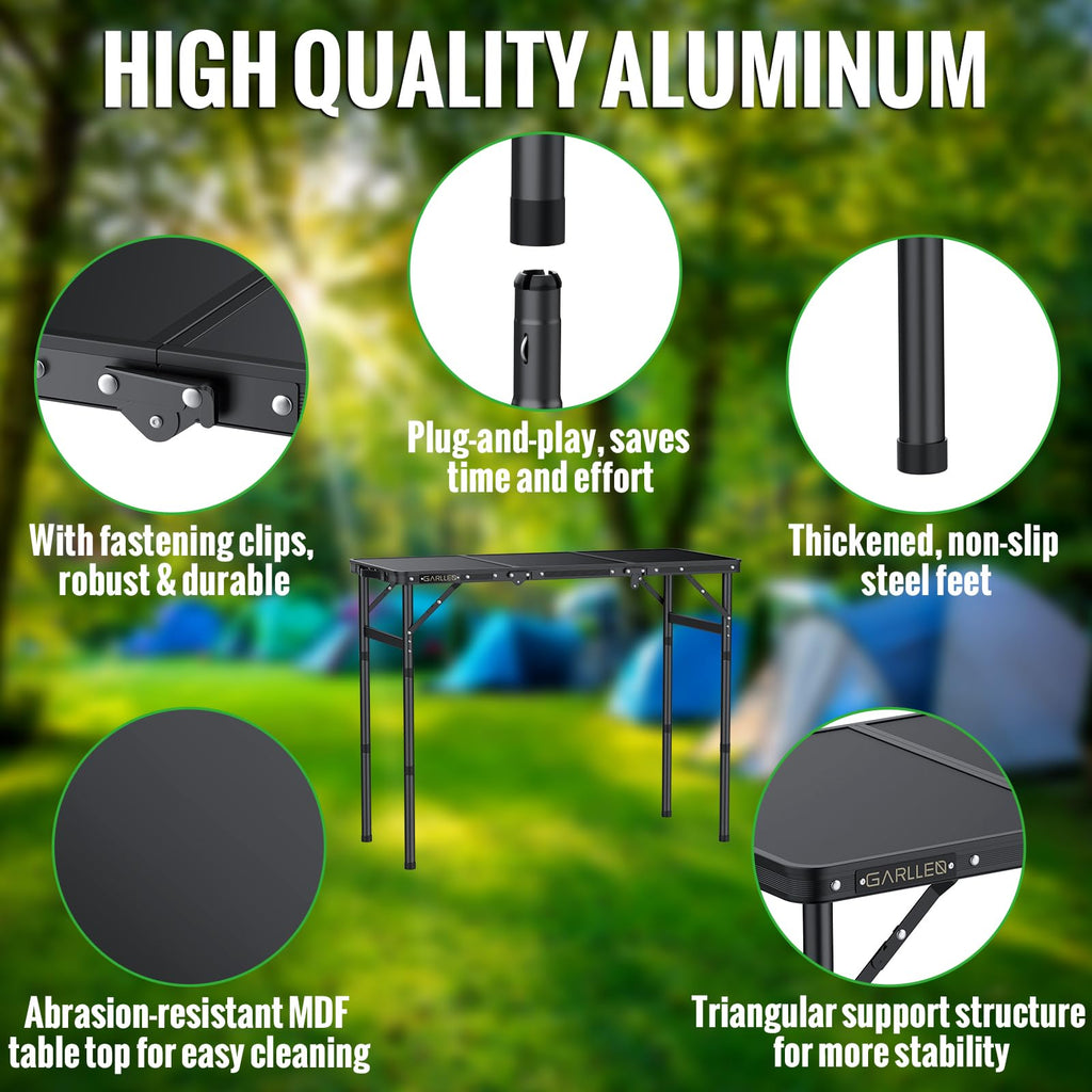 Folding Camping Table 3 Adjustable Height T56008