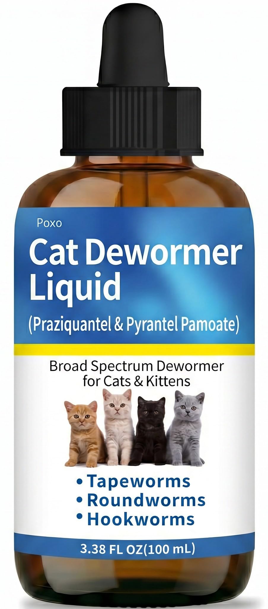 Praziquantel & Pyrantel Pamoate Dewormer Liquid for Cats and Kittens 100 mL V861