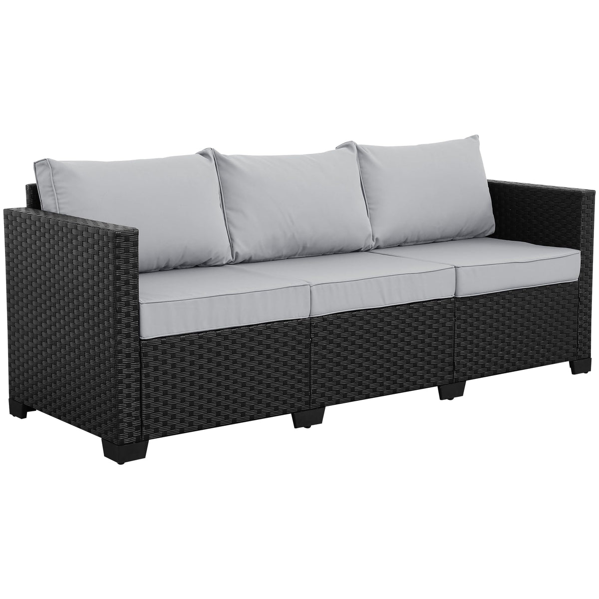 Light Grey 3-seat Outdoor Sofa with Waterproof Cover E61344