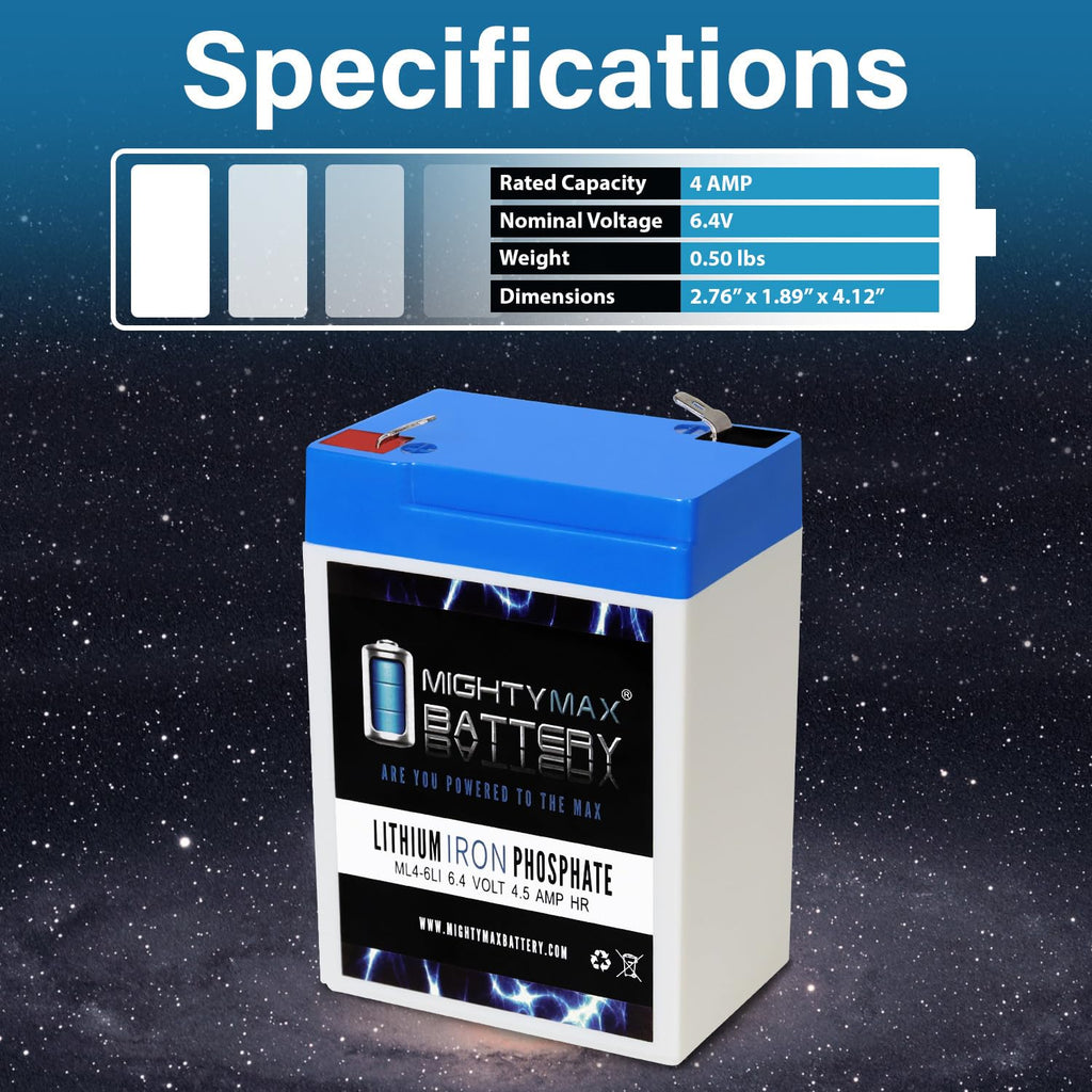 6V 4.5AH Lithium Replacement Battery D53619