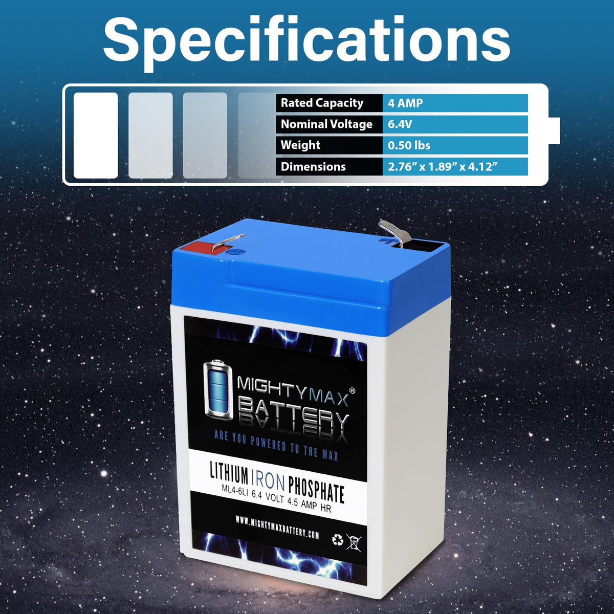 6V 4.5AH Lithium Replacement Battery D53619
