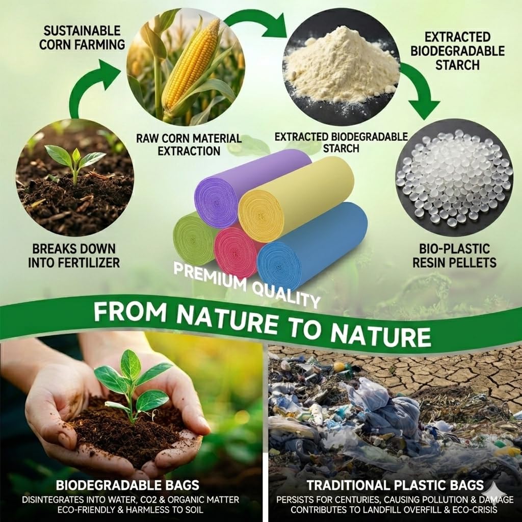 3 Gallon Biodegradable Unscented Trash Bags 100 Count V320746
