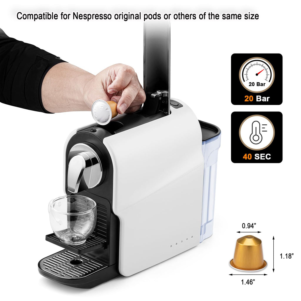 Espresso Pod Machine, 20 Bar, 22oz Removable Water Tank, 1350W P909306