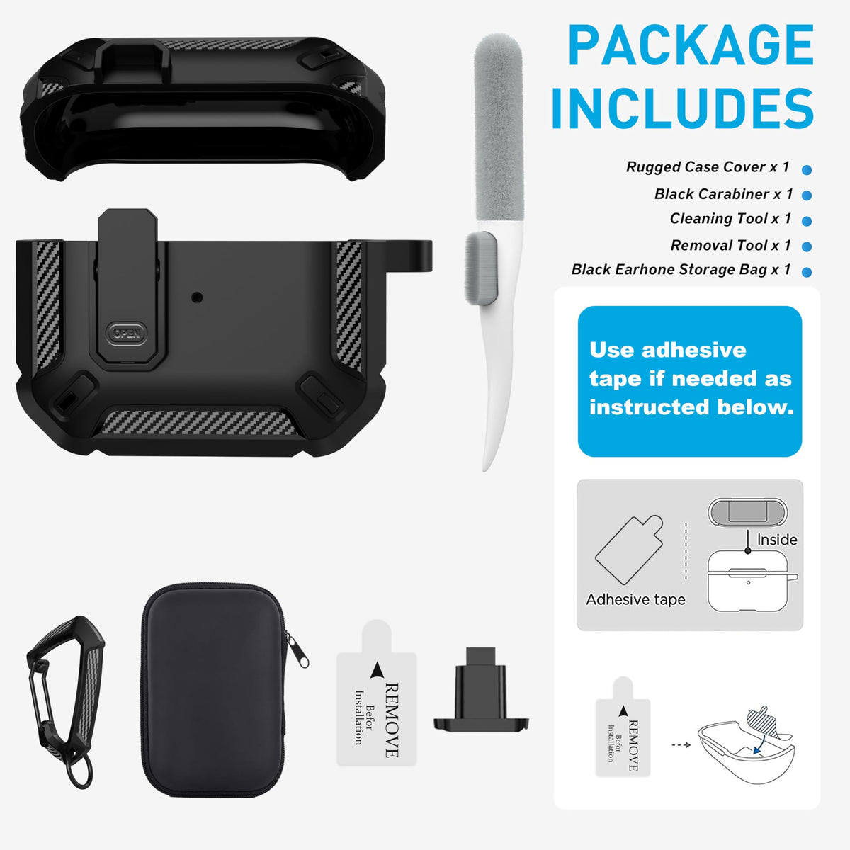 Black Magnetic AirPods 3 Case V902