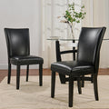 Set of 2 Black Faux Leather Dining Chairs A4290