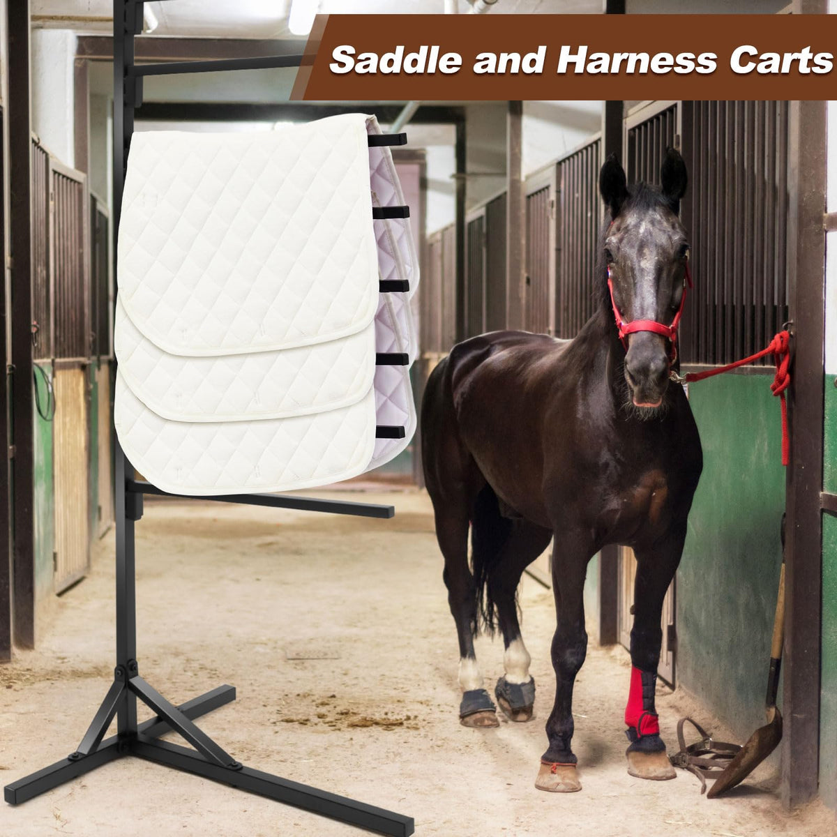 8-Tier Saddle Pad Rack with Stand C7662