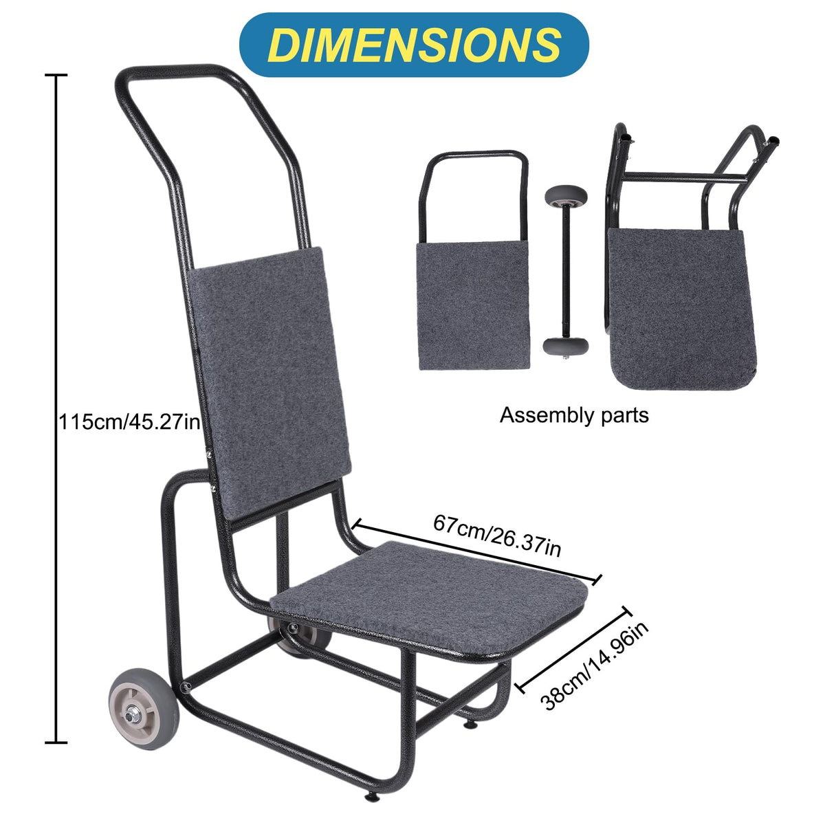 Folding Chair Table Cart with Wheels Q6064