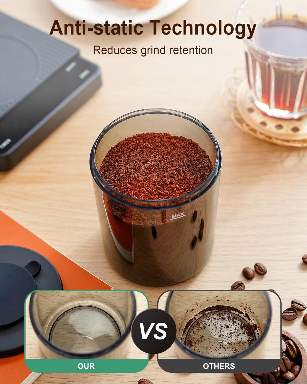 Electric Conical Burr Coffee Grinder with Scale S775557