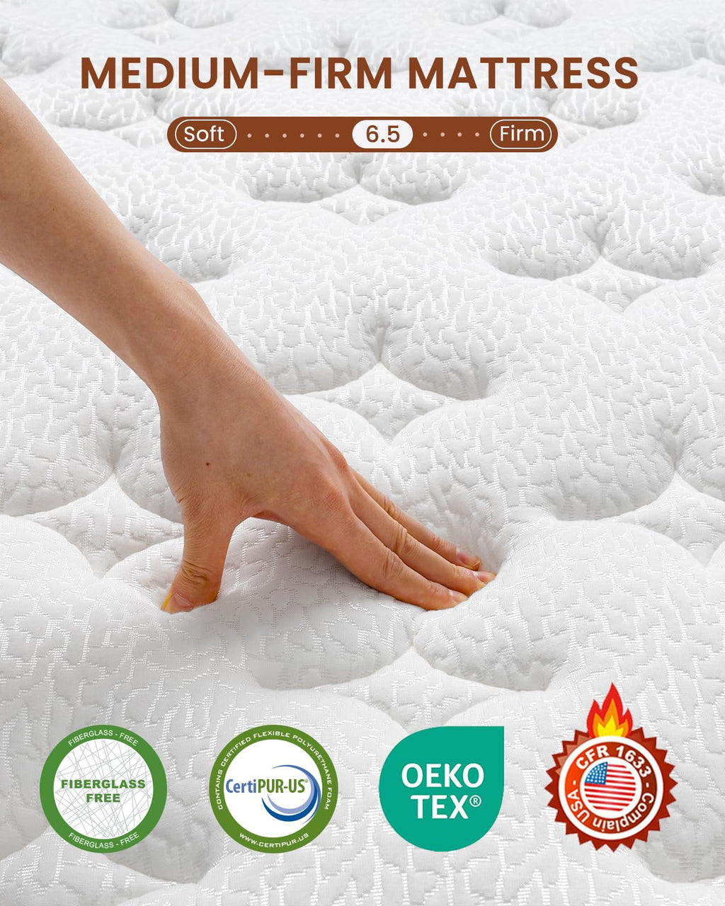 Queen Size 14 Inch Hybrid Mattress with Memory Foam R1915