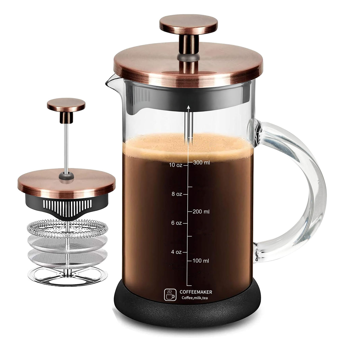 12 Ounce Stainless Steel French Press Coffee Maker Q95170