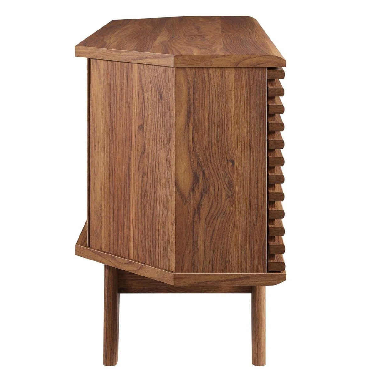 46 in Walnut Corner TV Stand with Sliding Doors W850