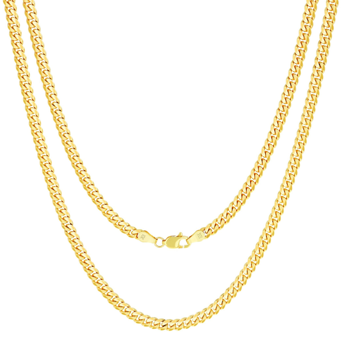 10K Yellow Gold Cuban Link Chain Necklace G645