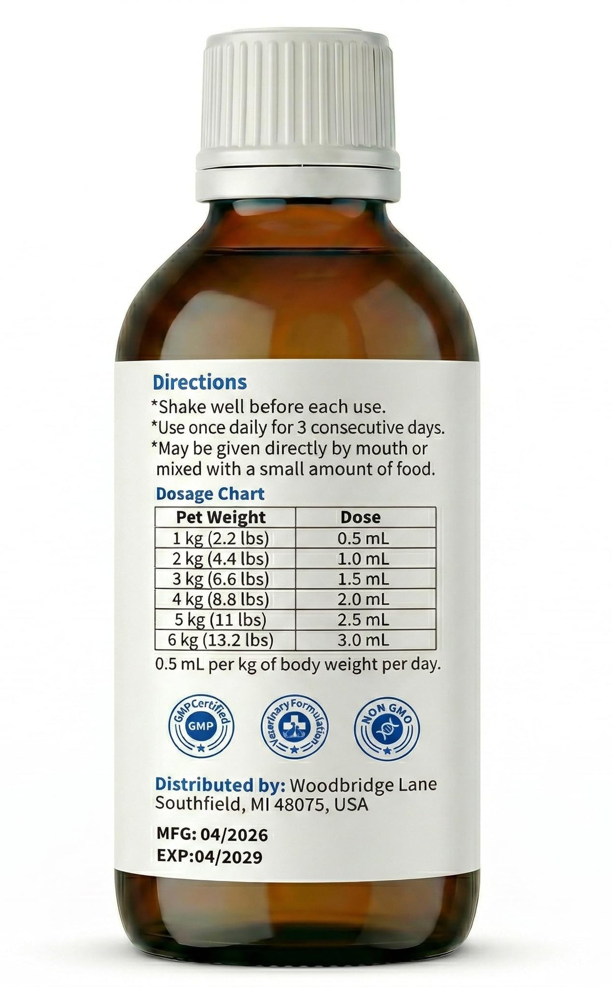 Praziquantel & Pyrantel Pamoate Dewormer Liquid for Cats and Kittens 100 mL V861