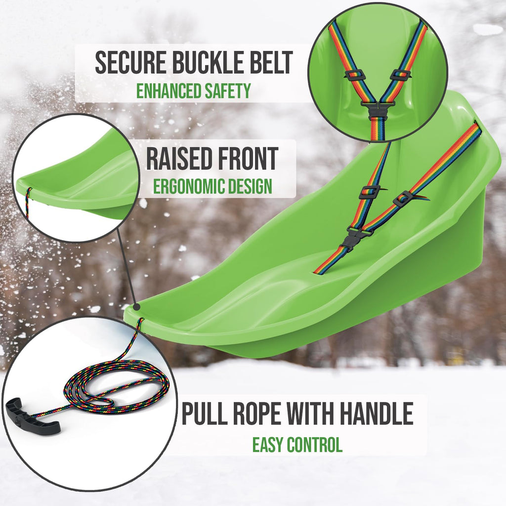 Snow Sled with Pull Rope and Safety Belt Y871397