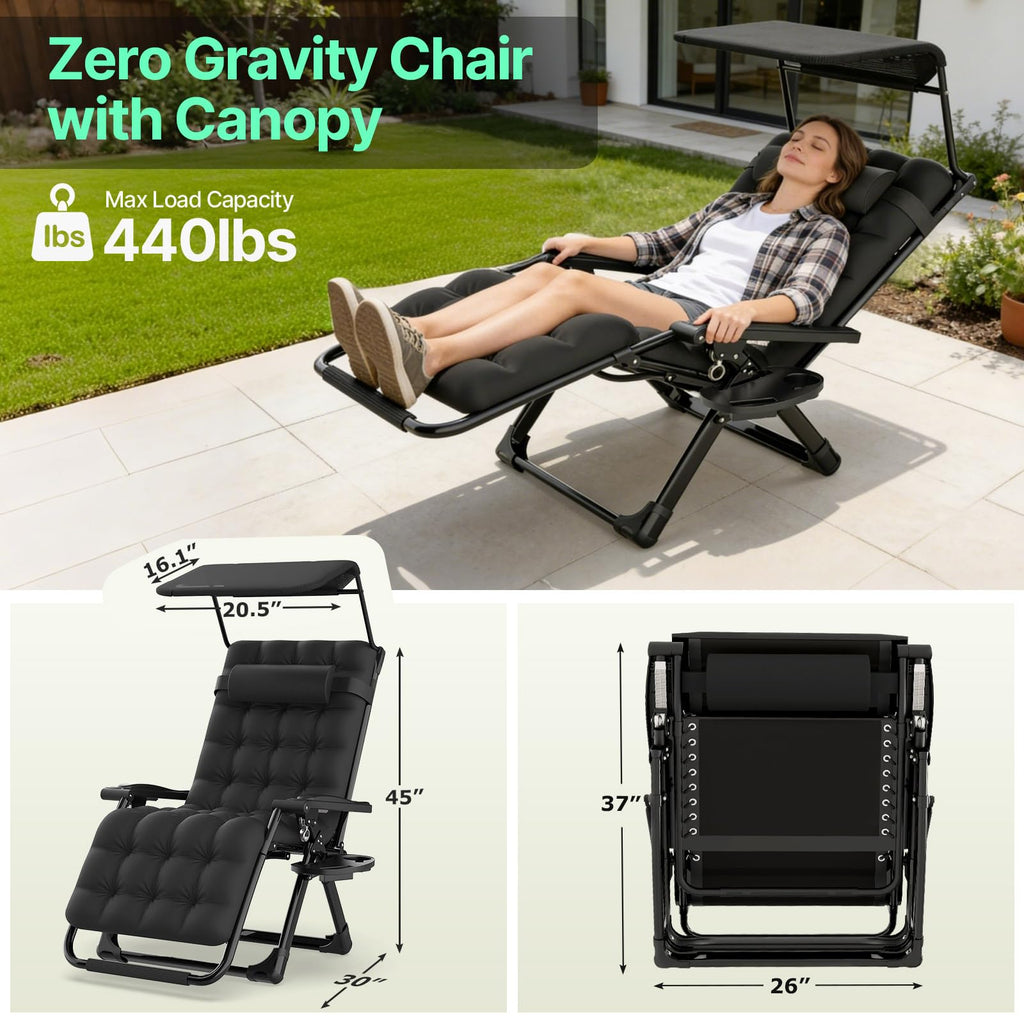 Zero Gravity Reclining Camping Chair with Canopy F50375