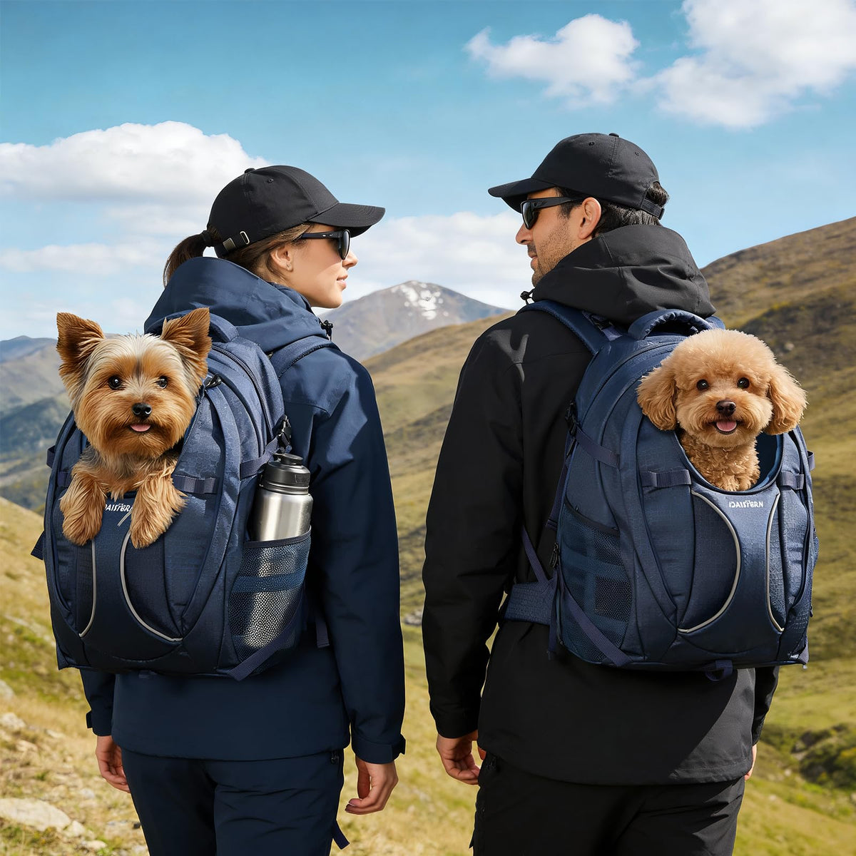 Dog Backpack Carrier, 2-in-1 Foldable 18 lbs Nylon Pet Travel Bag V1529