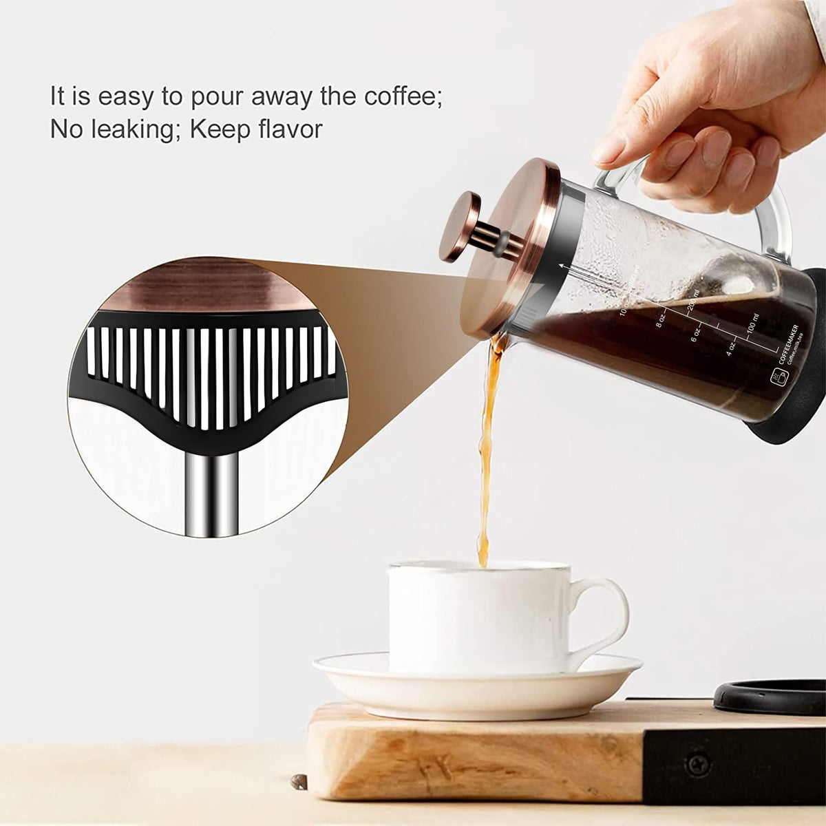 12 Ounce Stainless Steel French Press Coffee Maker Q95170