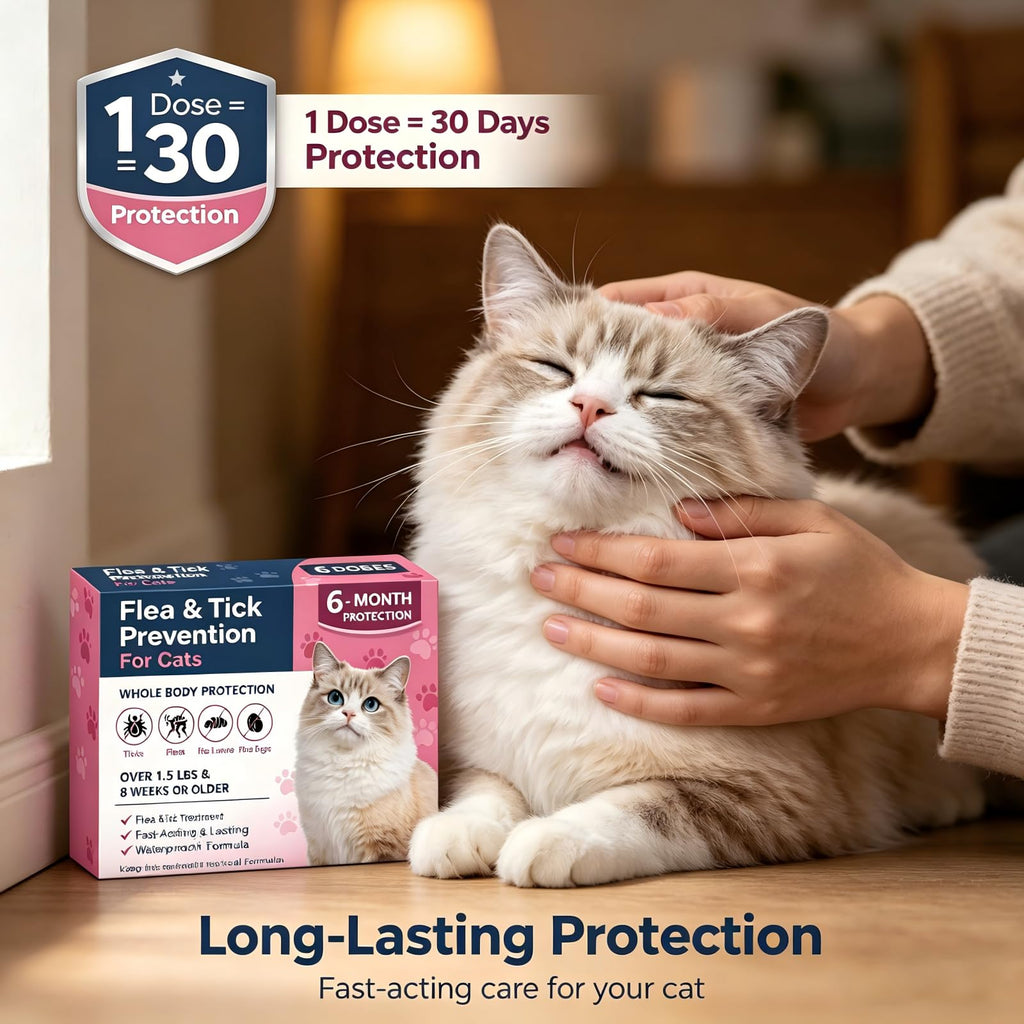 Topical Flea & Tick Cat Dewormer 6 Doses V38625