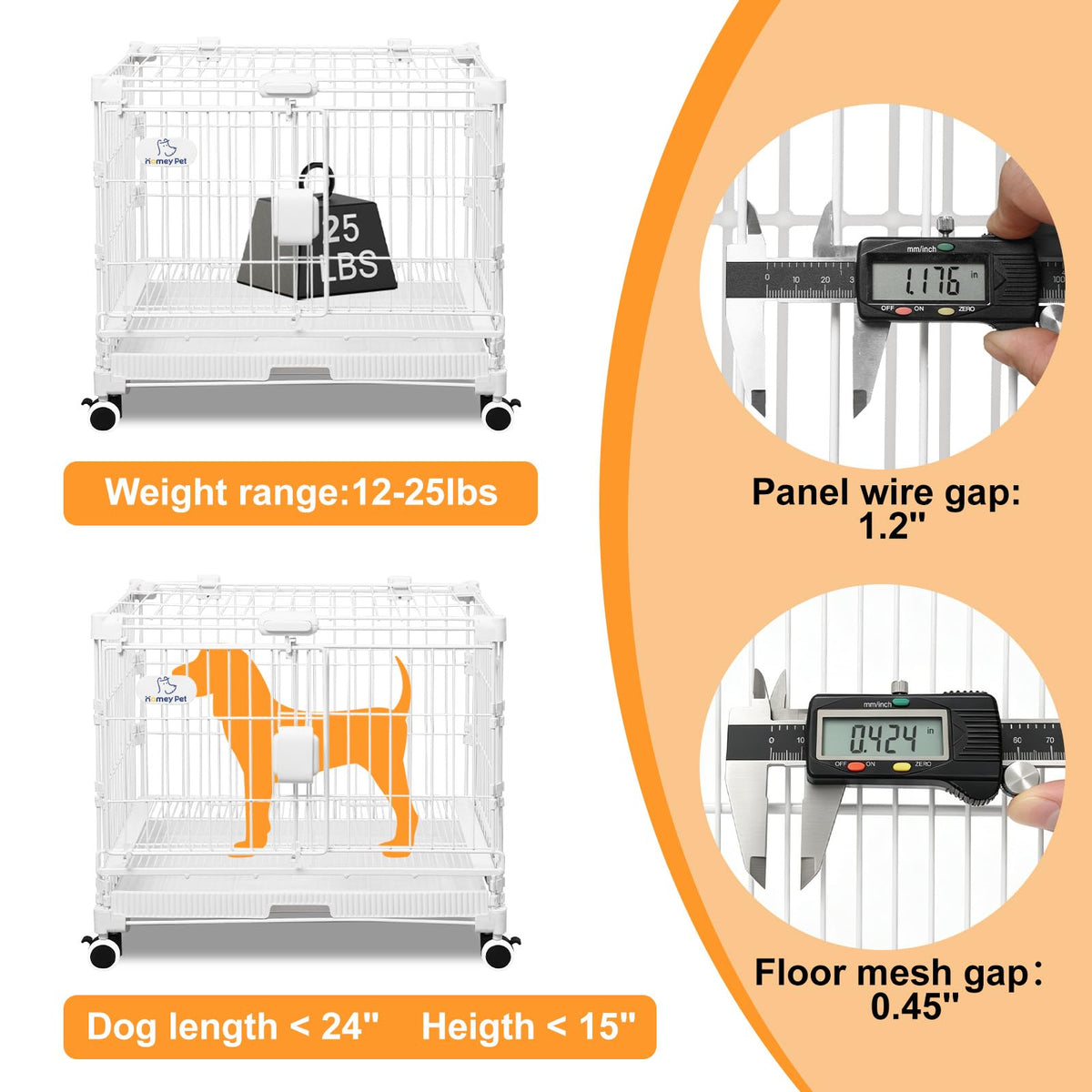 24 Inch White Puppy Crate U118