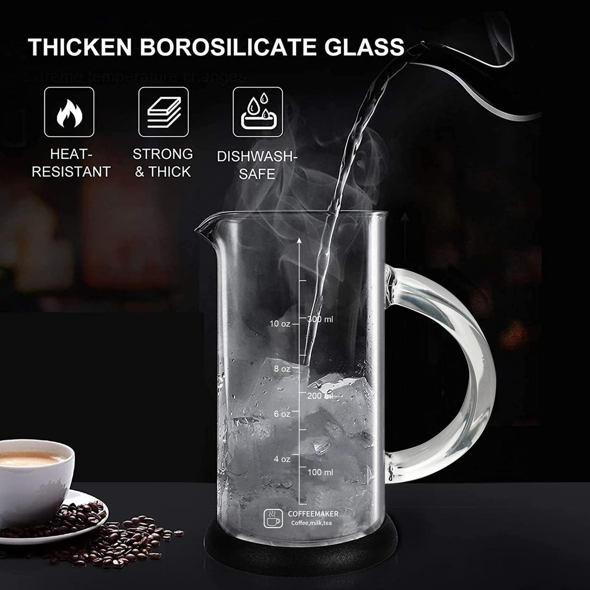 12 Ounce Stainless Steel French Press Coffee Maker Q95170