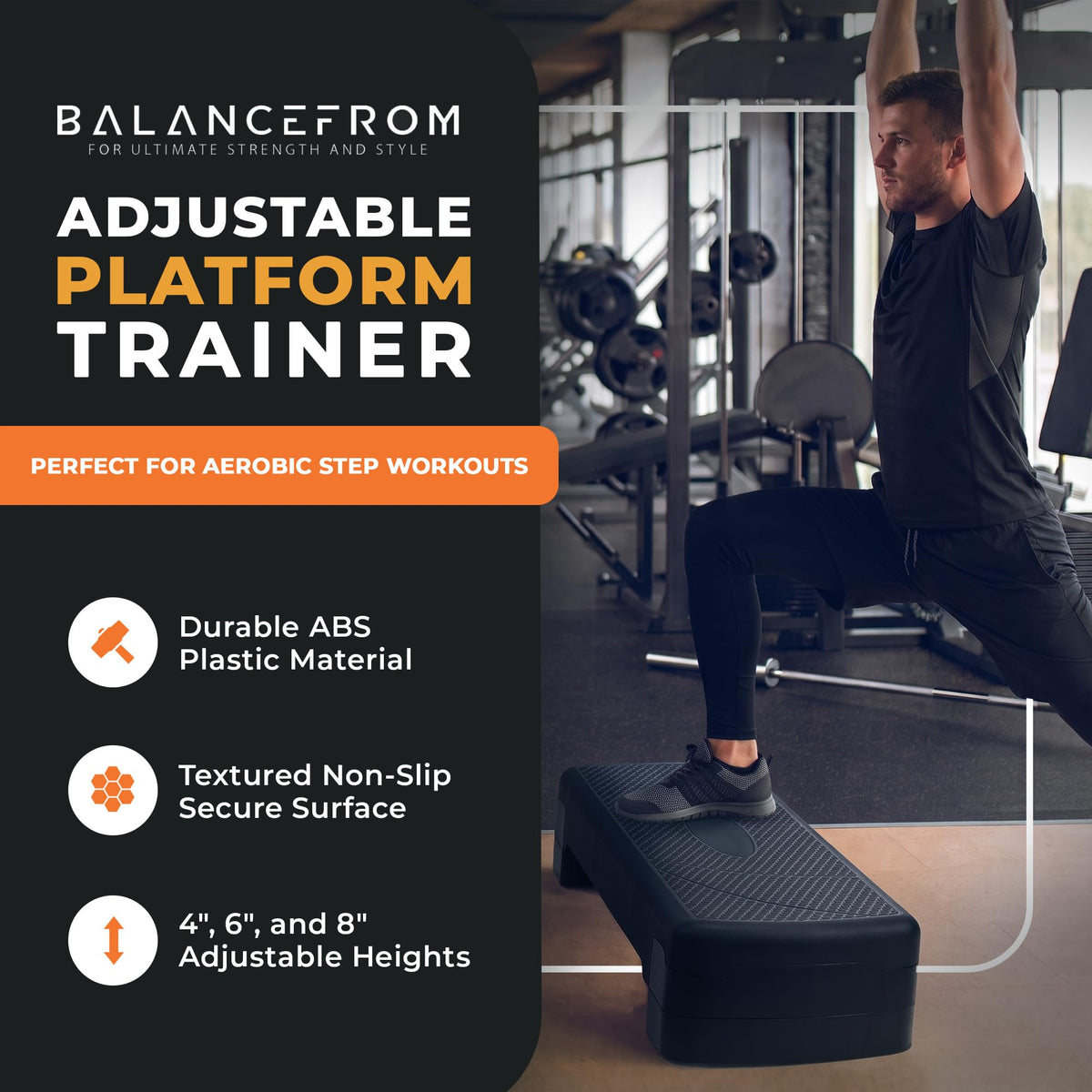 31-inch Aerobic Step Platform with 3 Adjustable Risers W347803