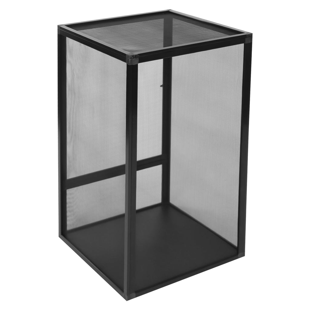 Black Large Aluminum Screen Reptile Terrarium Cage with Locking Latch H584203