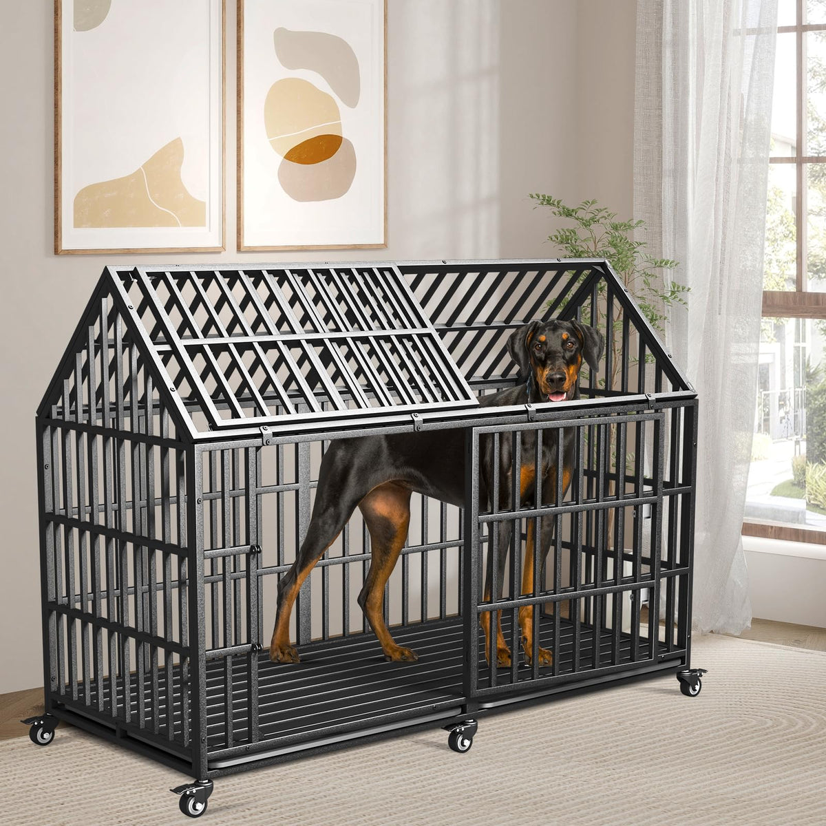 64 inches Heavy Duty Metal Dog Crate L673