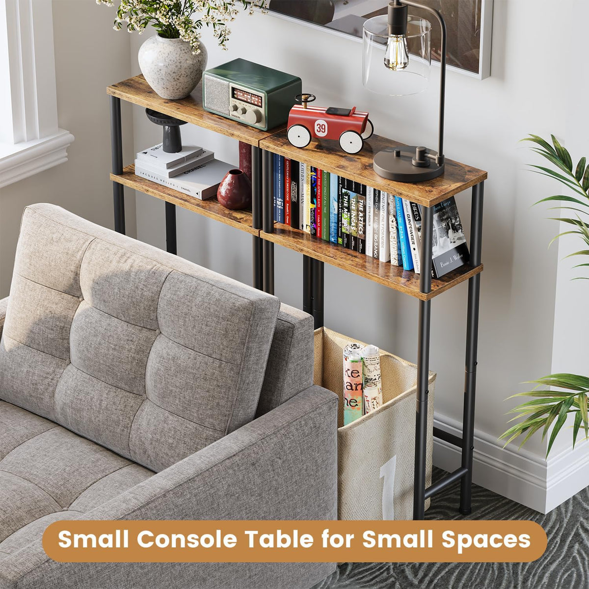 Narrow 15.7" 2-Tier Console Table Z56708
