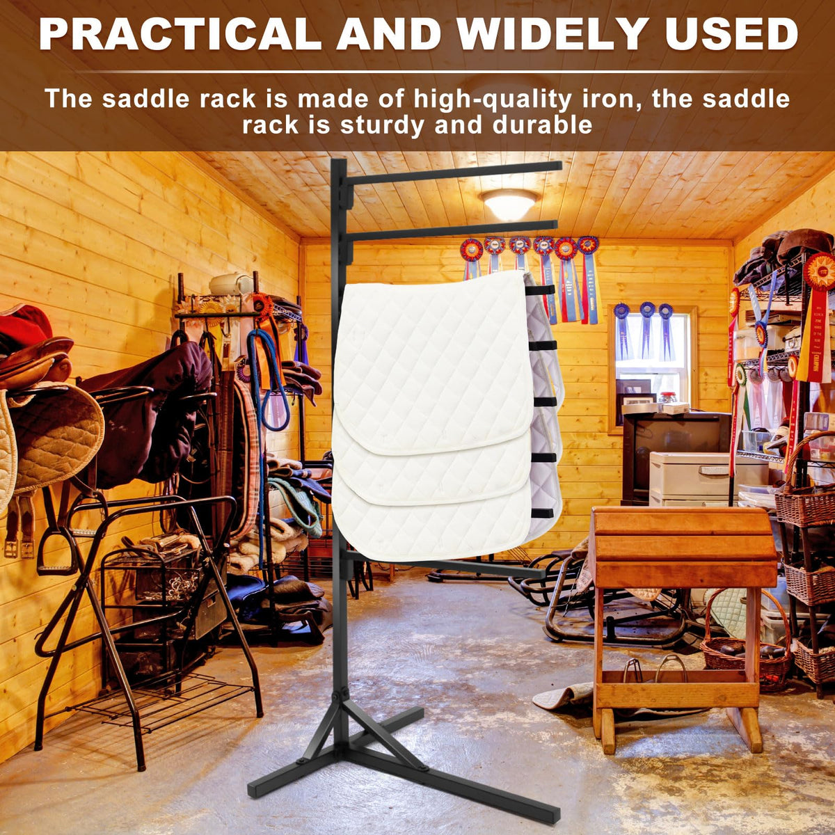 8-Tier Saddle Pad Rack with Stand C7662