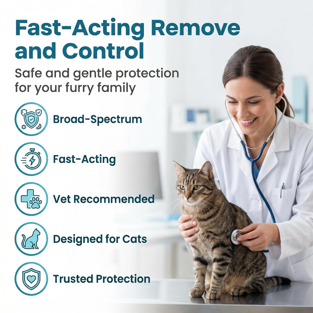 Praziquantel & Pyrantel Pamoate Dewormer Liquid for Cats and Kittens 100 mL V861
