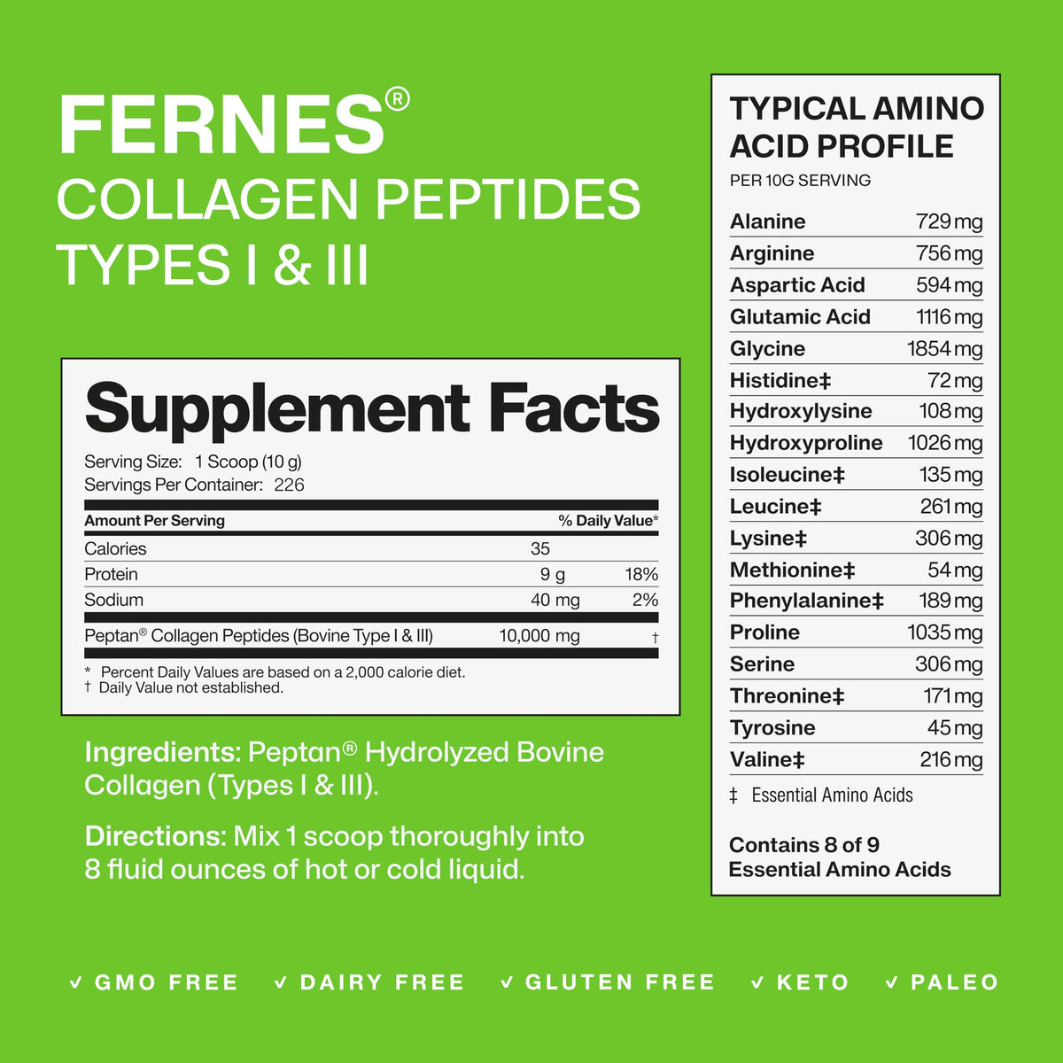Hydrolyzed Collagen Peptides Protein Powder 5 LB D4917