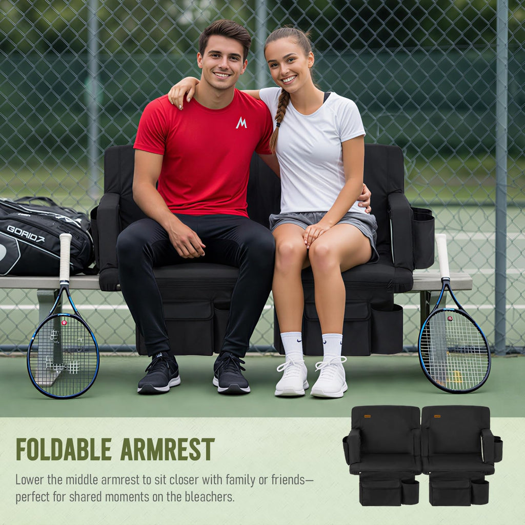 Stadium Seat with Back Support and Armrests, 2-Pack U299