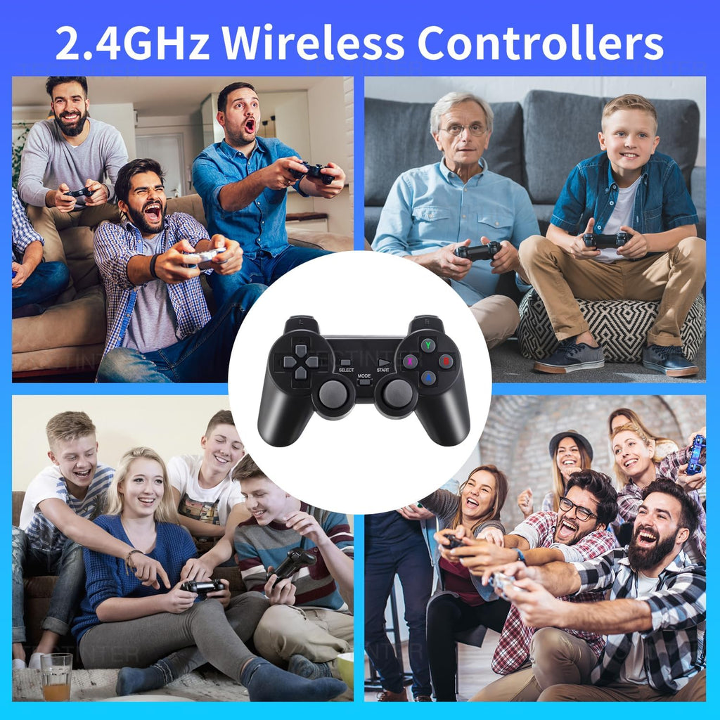 Plug and Play Retro Game Console with 4K HDMI Output, 2.4G Wireless Controllers, 64GB Memory Card B975
