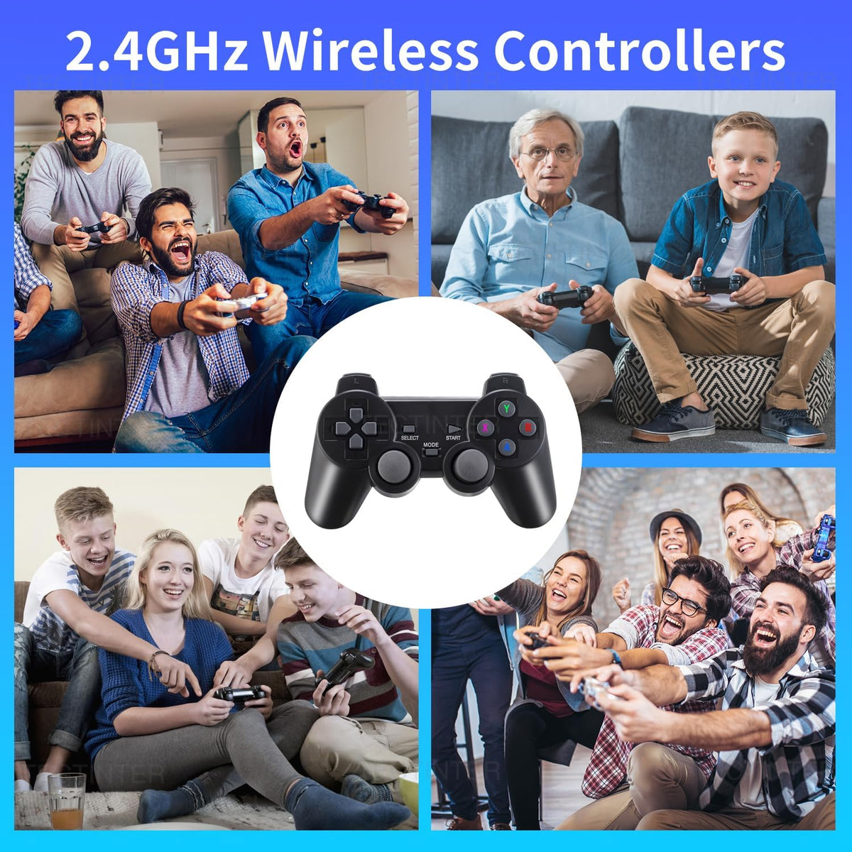 Plug and Play Retro Game Console with 4K HDMI Output, 2.4G Wireless Controllers, 64GB Memory Card B975