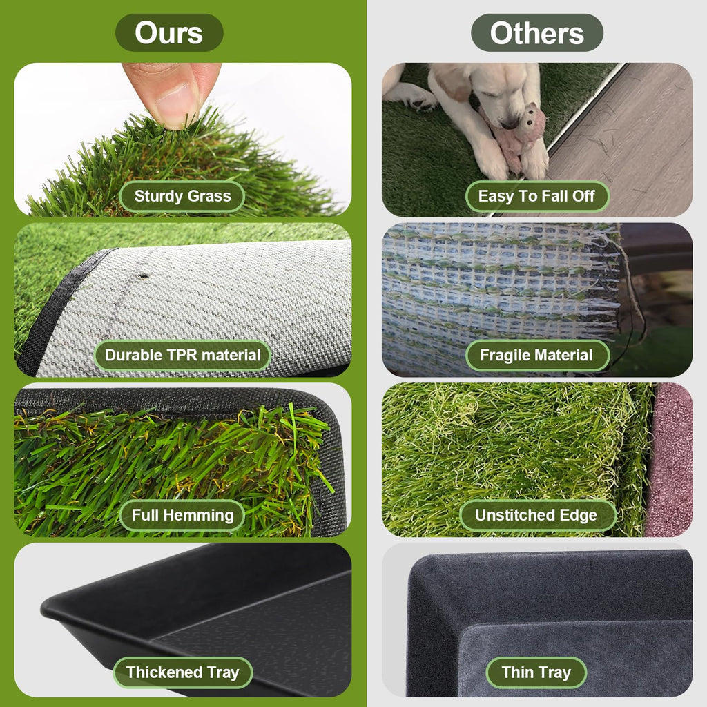 Dog Grass Pad with Tray 40''X27.5'' Artificial Turf Potty D566198
