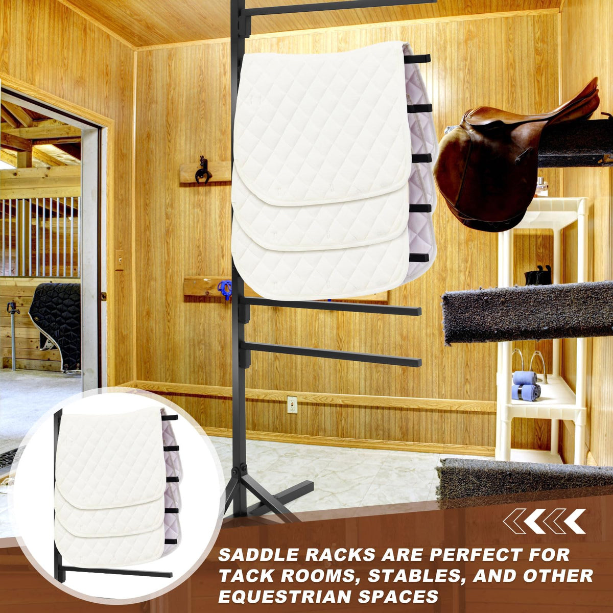 8-Tier Saddle Pad Rack with Stand C7662