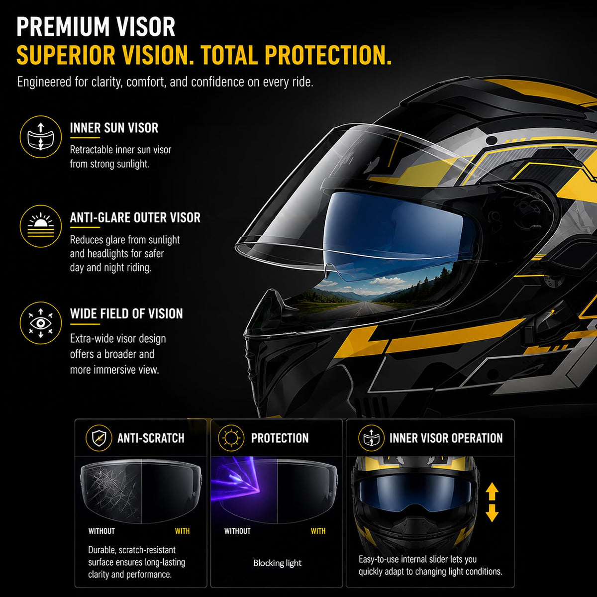 Bluetooth Modular Flip Up DOT Approved Full Face Motorcycle Helmet Z26910