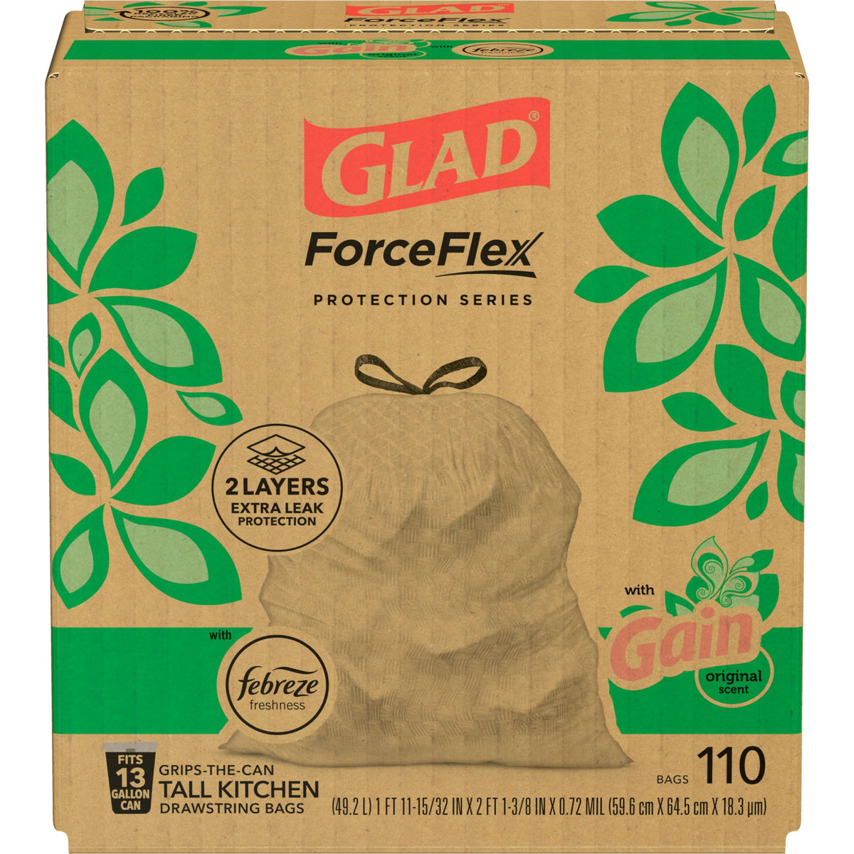 13 Gal Tall Trash Bags, 110 Ct P6346