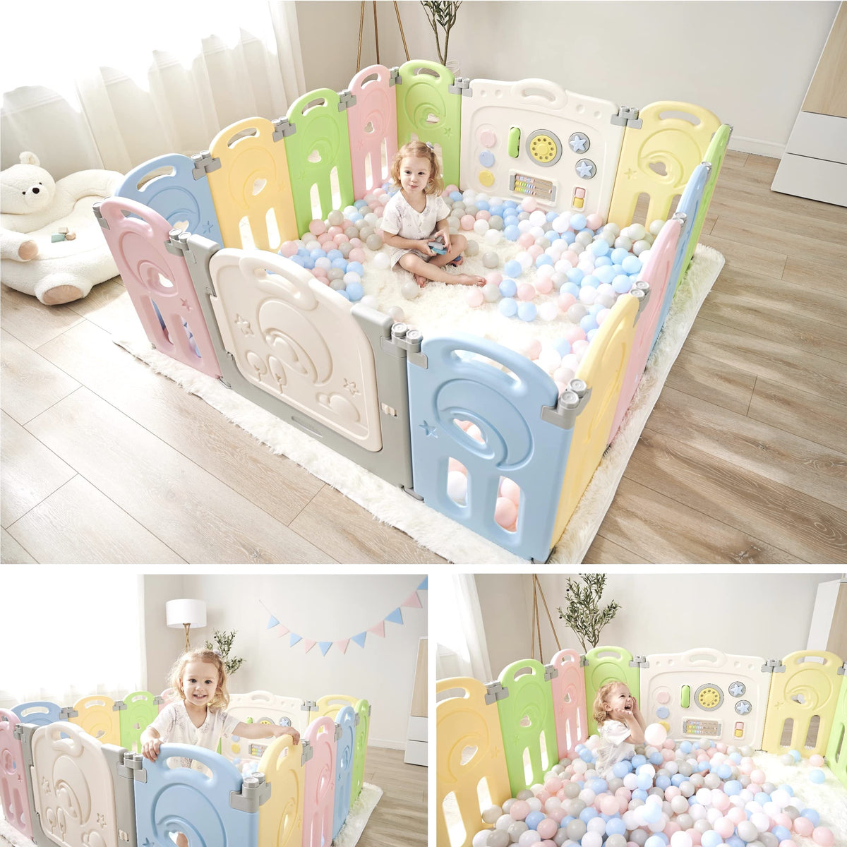Large 14-Panel Baby Playpen N975