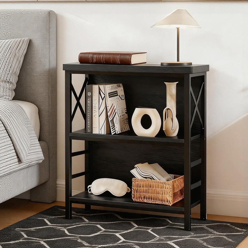 Black 3-Tier Metal Bookshelf P109